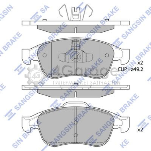 Hi-Q (SANGSIN) SP1390 Комплект тормозных колодок передний