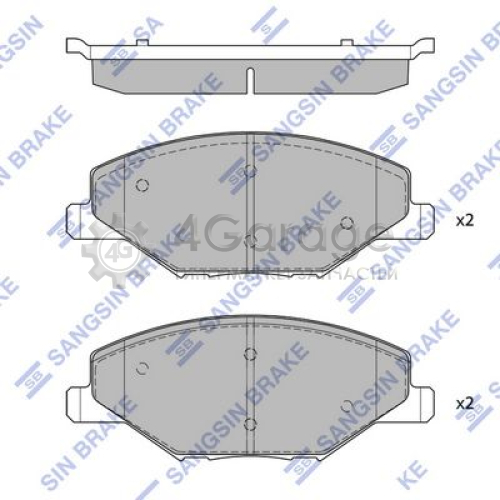 Hi-Q (SANGSIN) SP1595 Комплект тормозных колодок передние