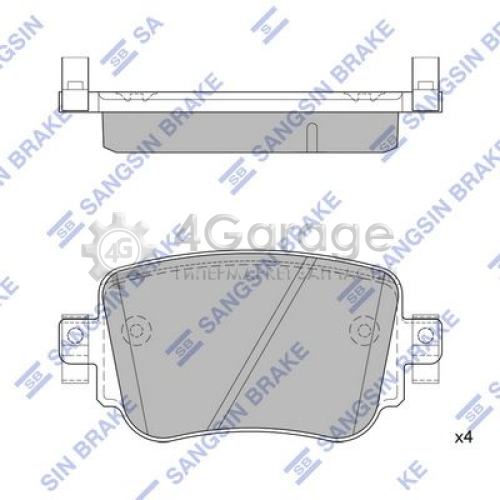 Hi-Q (SANGSIN) SP1900 Комплект тормозных колодок задние