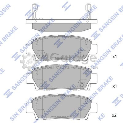 Hi-Q (SANGSIN) SP2022 Комплект тормозных колодок задние