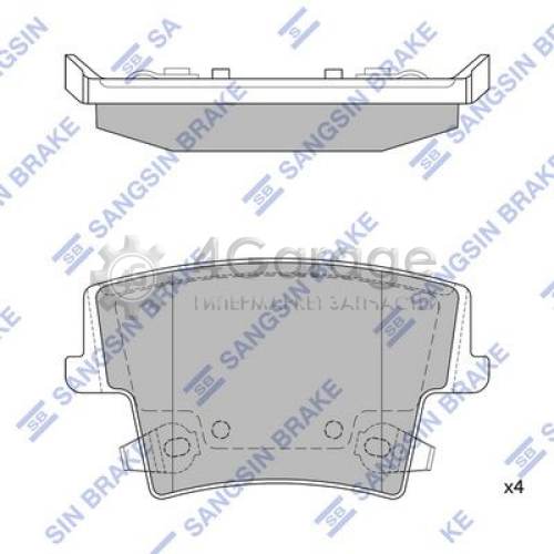 Hi-Q (SANGSIN) SP1508 Комплект тормозных колодок задние