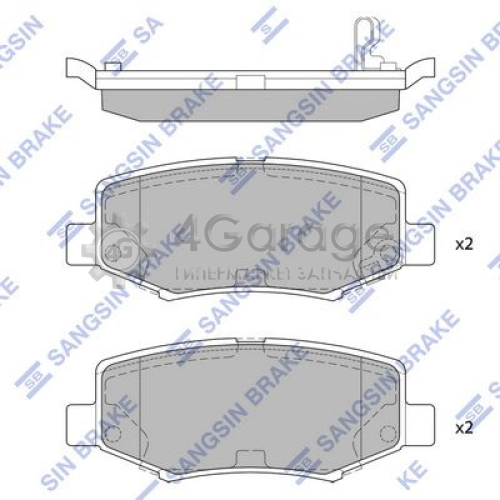 Hi-Q (SANGSIN) SP2186 Комплект тормозных колодок задние