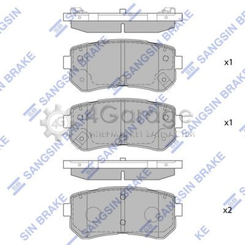 Hi-Q (SANGSIN) SP1406 Комплект тормозных колодок задний