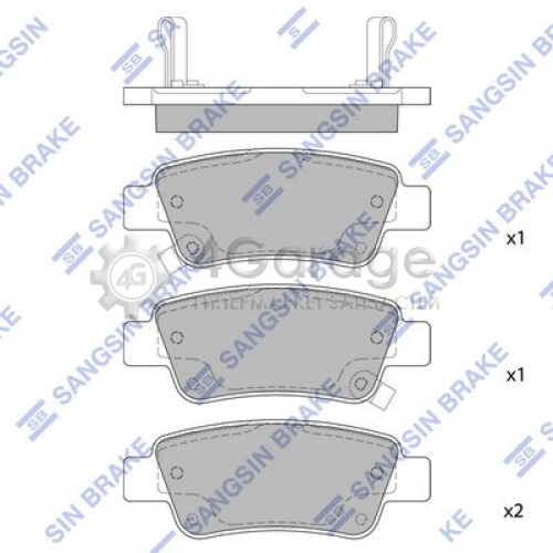 Hi-Q (SANGSIN) SP1568 Комплект тормозных колодок задние