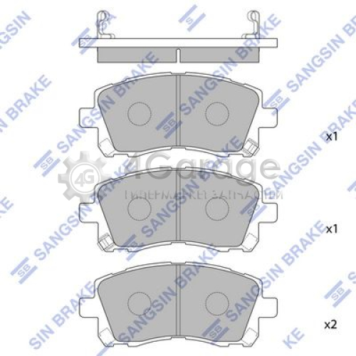 Hi-Q (SANGSIN) SP1225 Комплект тормозных колодок дисковый тормоз