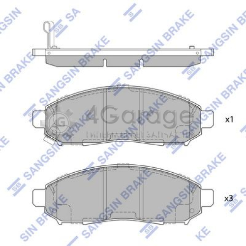 Hi-Q (SANGSIN) SP1460 Комплект тормозных колодок передний