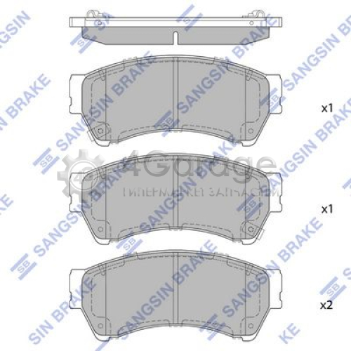 Hi-Q (SANGSIN) SP1475 Комплект тормозных колодок дисковый тормоз