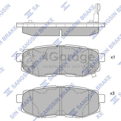 Hi-Q (SANGSIN) SP1777 Комплект тормозных колодок задние