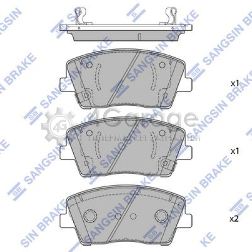 Hi-Q (SANGSIN) SP1876 Комплект тормозных колодок передние
