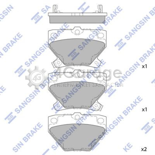 Hi-Q (SANGSIN) SP2044 Комплект тормозных колодок задние