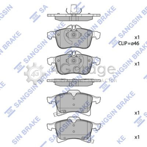 Hi-Q (SANGSIN) SP1703 Комплект тормозных колодок передние