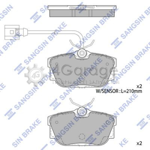 Hi-Q (SANGSIN) SP1984A Комплект тормозных колодок задние