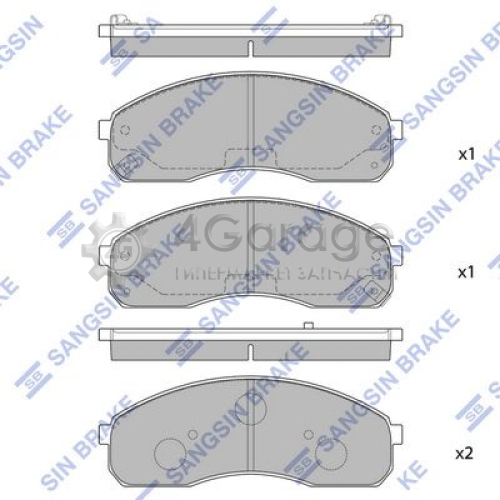 Hi-Q (SANGSIN) SP1116 Комплект тормозных колодок дисковый тормоз