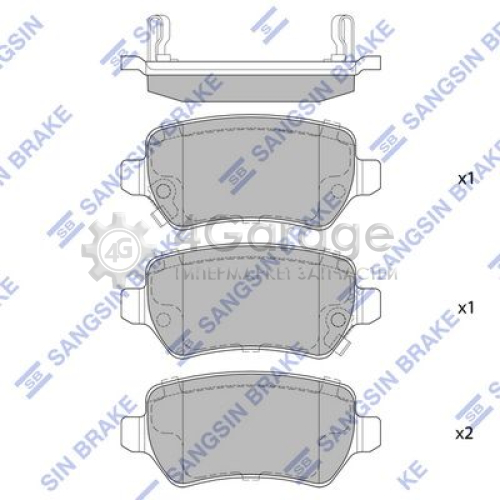 Hi-Q (SANGSIN) SP1536 Комплект тормозных колодок задние