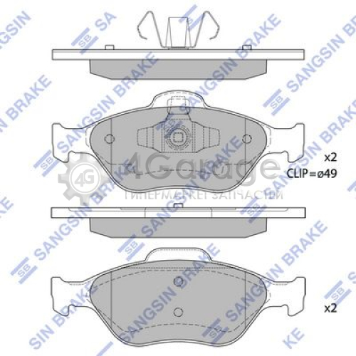 Hi-Q (SANGSIN) SP1565 Комплект тормозных колодок передние