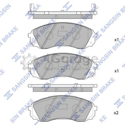 Hi-Q (SANGSIN) SP1238 Комплект тормозных колодок передний