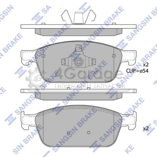 Hi-Q (SANGSIN) SP1886 Комплект тормозных колодок передние