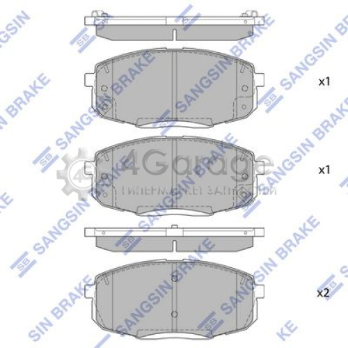 Hi-Q (SANGSIN) SP4098 Комплект тормозных колодок передние