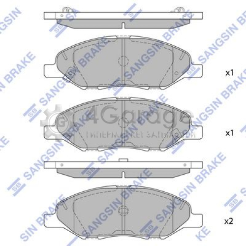 Hi-Q (SANGSIN) SP1383 Комплект тормозных колодок передний