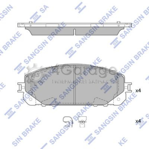 Hi-Q (SANGSIN) SP4008 Комплект тормозных колодок передние