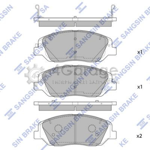 Hi-Q (SANGSIN) SP4102 Комплект тормозных колодок передние