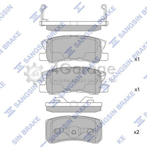 Hi-Q (SANGSIN) SP2076 Комплект тормозных колодок задние