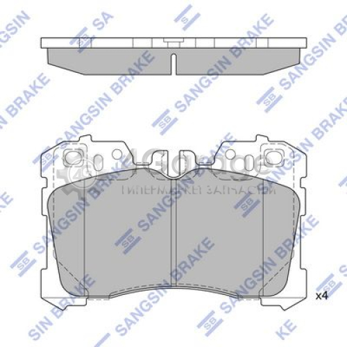 Hi-Q (SANGSIN) SP1496 Комплект тормозных колодок передние