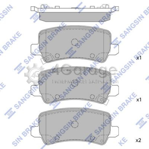 Hi-Q (SANGSIN) SP1499 Комплект тормозных колодок задние