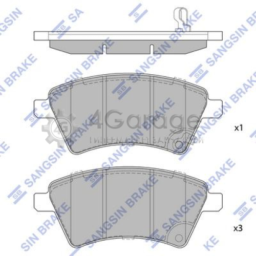 Hi-Q (SANGSIN) SP1751 Комплект тормозных колодок передние