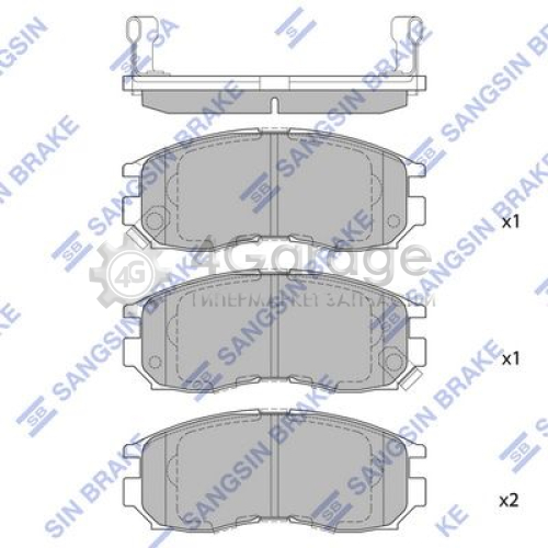 Hi-Q (SANGSIN) SP1134 Комплект тормозных колодок дисковый тормоз