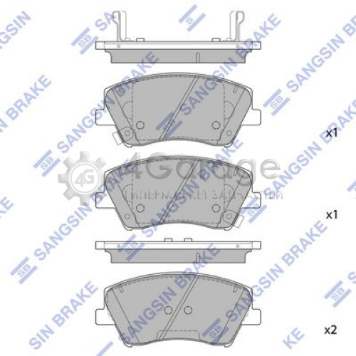 Hi-Q (SANGSIN) SP1905 Комплект тормозных колодок передние