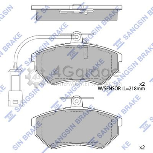Hi-Q (SANGSIN) SP2005 Комплект тормозных колодок передние