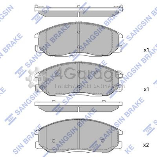Hi-Q (SANGSIN) SP1157 Комплект тормозных колодок дисковый тормоз