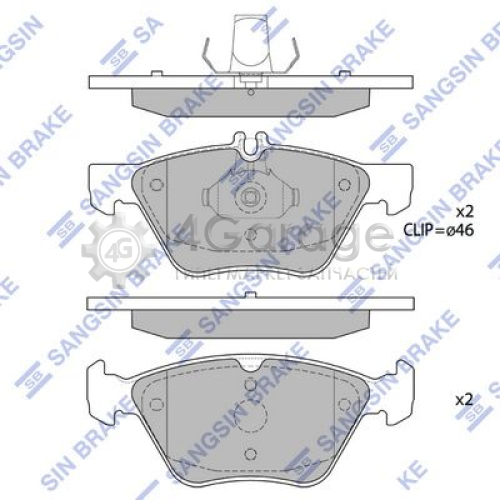 Hi-Q (SANGSIN) SP1797 Комплект тормозных колодок передние