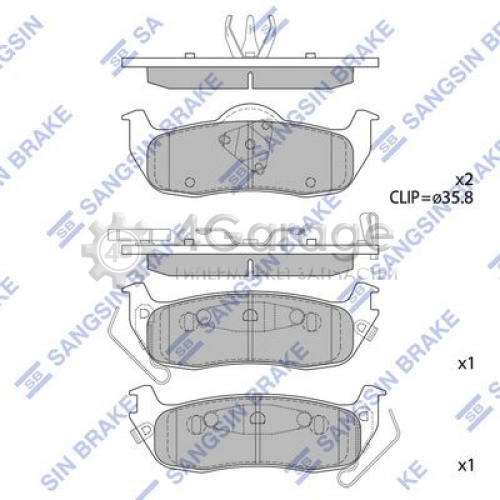 Hi-Q (SANGSIN) SP1512 Комплект тормозных колодок задние