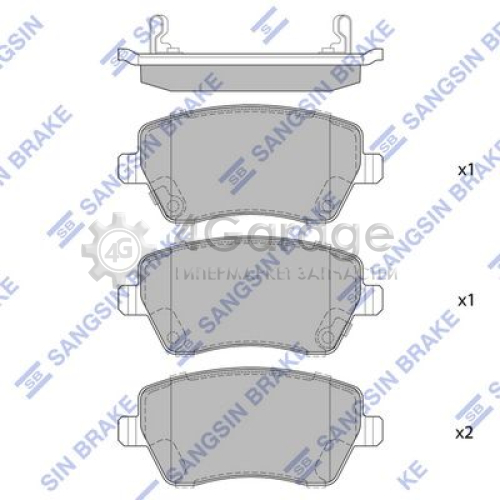Hi-Q (SANGSIN) SP1564 Комплект тормозных колодок передние