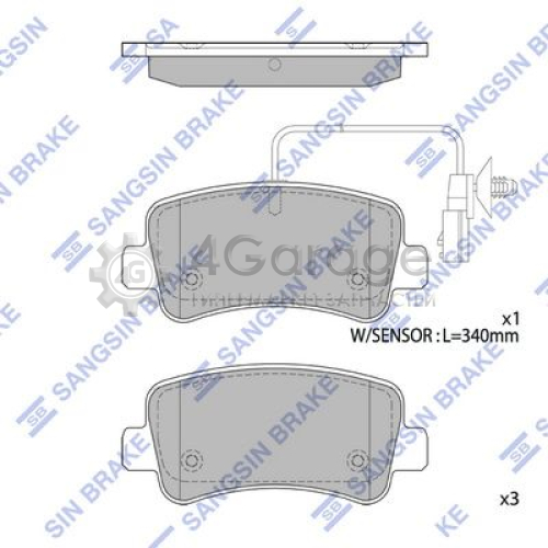 Hi-Q (SANGSIN) SP1971 Комплект тормозных колодок задние