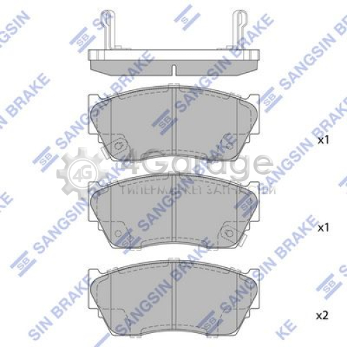 Hi-Q (SANGSIN) SP1489 Комплект тормозных колодок передние