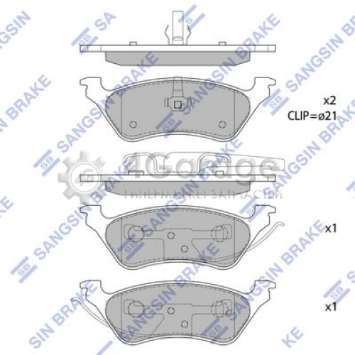 Hi-Q (SANGSIN) SP1441 Комплект тормозных колодок задний