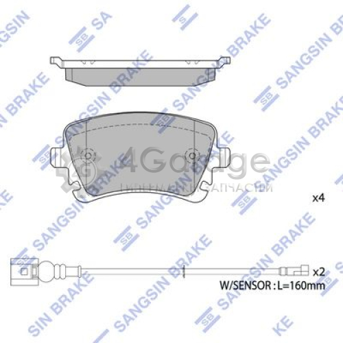 Hi-Q (SANGSIN) SP1818 Комплект тормозных колодок задние