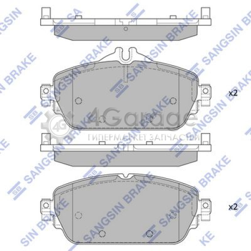 Hi-Q (SANGSIN) SP4044 Комплект тормозных колодок передние