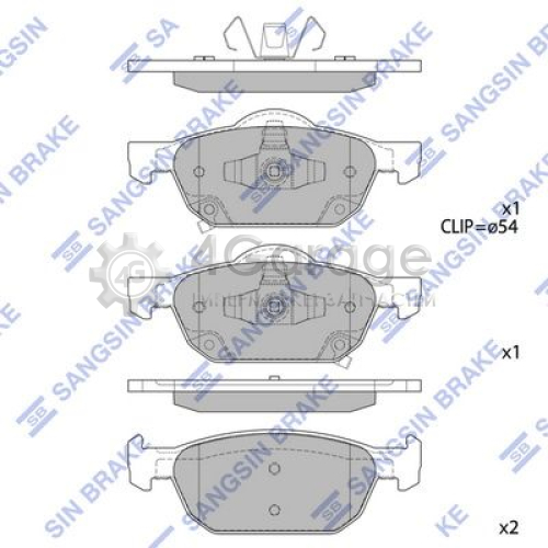 Hi-Q (SANGSIN) SP1605 Комплект тормозных колодок передние