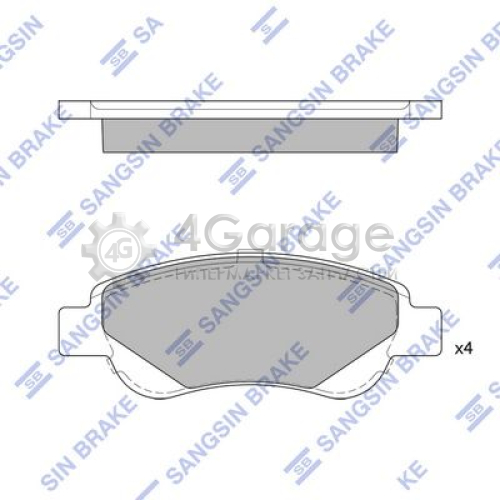 Hi-Q (SANGSIN) SP1750 Комплект тормозных колодок передние