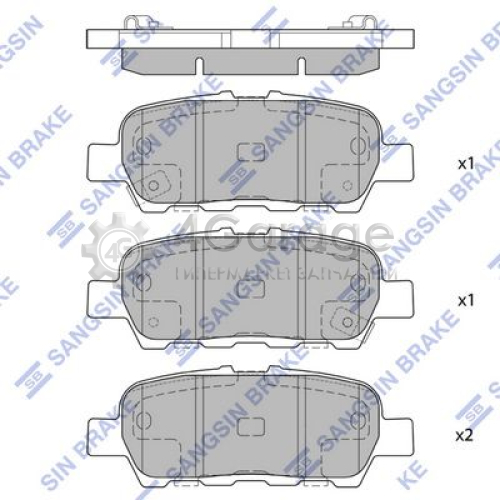 Hi-Q (SANGSIN) SP1637 Комплект тормозных колодок задние