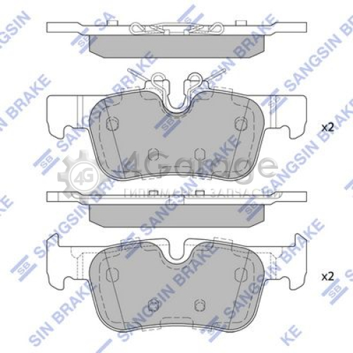 Hi-Q (SANGSIN) SP4066 Комплект тормозных колодок задние