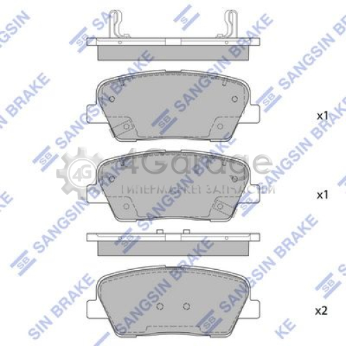 Hi-Q (SANGSIN) SP1883 Комплект тормозных колодок задние