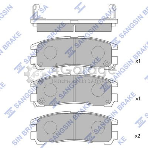 Hi-Q (SANGSIN) SP1046R Комплект тормозных колодок дисковый тормоз