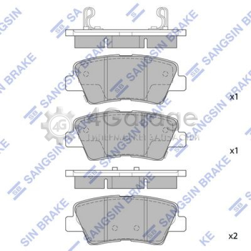 Hi-Q (SANGSIN) SP1239 Комплект тормозных колодок задний