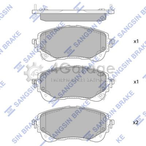 Hi-Q (SANGSIN) SP4368 Комплект тормозных колодок передние