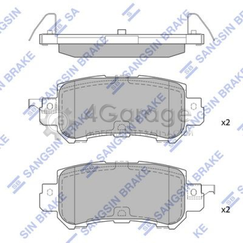 Hi-Q (SANGSIN) SP1672 Комплект тормозных колодок задние